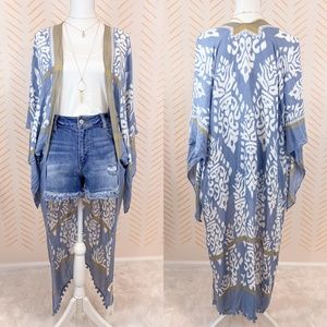 Blue Damask Kimono